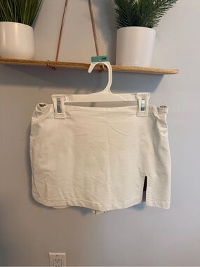 Cotton Candy White Mini skirt with Side Wrap Detail